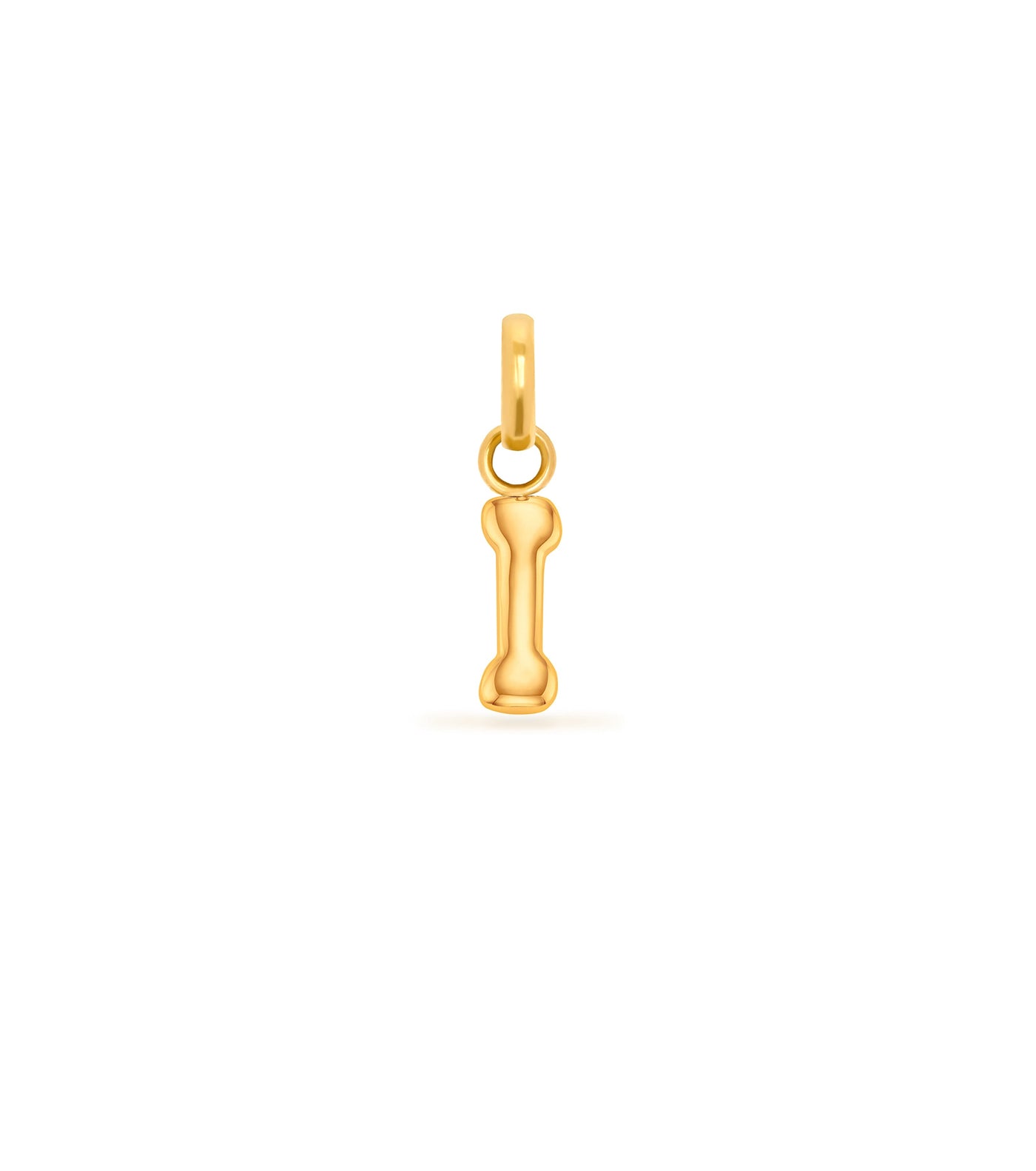 Mini Molten Initial & Moonstone Charm Layered Necklace Set (Gold)