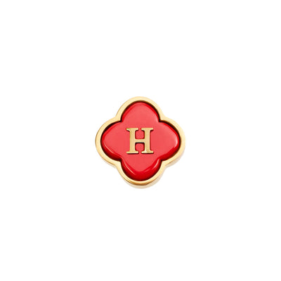 Red Clover Charms (Gold) - Initials