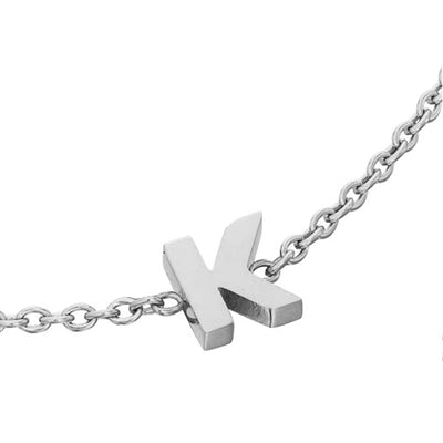 Initial & Pearl Bracelet Set (Silver)
